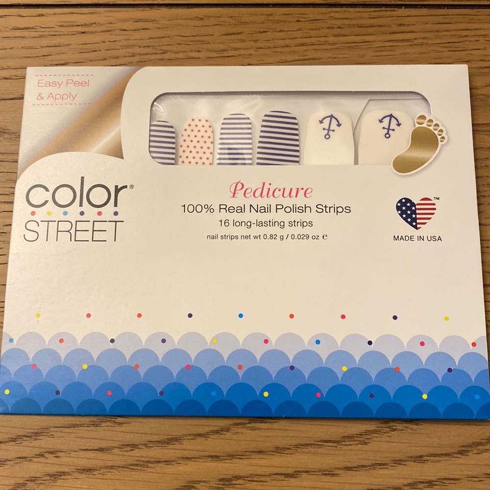 Color Street Nail Polish Strips, Pedicure- Ship Ship Hooray